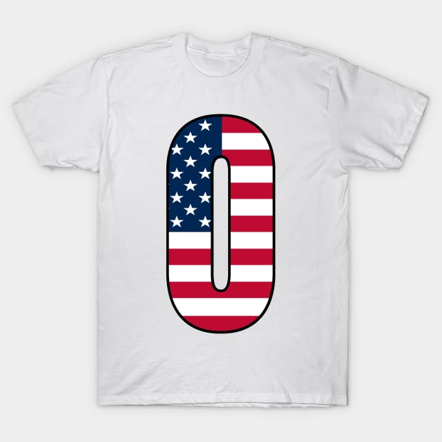 Number 0 Star Spangled Banner T-Shirt by la chataigne qui vole ⭐⭐⭐⭐⭐